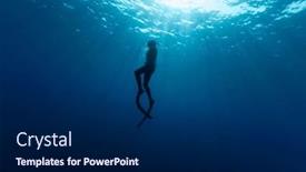  Presentation with deep sea - Slides consisting of freediver-swimming-in-deep-sea and a dark gray colored foreground