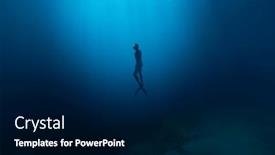  Presentation with deep sea - Theme enhanced with freediver-swimming-in-deep-sea and a navy blue colored foreground