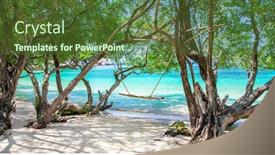  Presentation with freedom - Slide deck with freedom-beach-koh-tao-thailand background and a tawny brown colored foreground