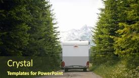  Presentation with freedom - PPT layouts enhanced with freedom-camper-travel background and a tawny brown colored foreground