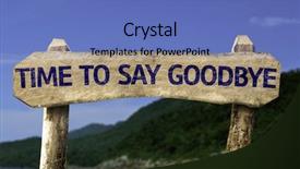  Presentation with saying goodbye - Theme enhanced with time to say goodbye wooden background and a teal colored foreground