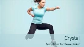  Presentation with sport blue - Colorful presentation theme enhanced with freedom fighters - sport fitness motion and people backdrop and a sky blue colored foreground