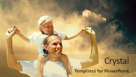  Presentation with joy of giving for grade 5 - Cool new presentation with freedom free - joyful father giving piggyback ride backdrop and a yellow colored foreground