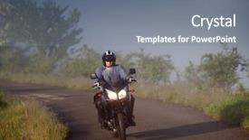  Presentation with motorbike - Colorful slide set enhanced with freedom india - man riding a motorbike backdrop and a gray colored foreground