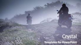  Presentation with motorbike - Presentation theme consisting of freedom india - silhouette of a man riding background and a gray colored foreground