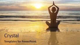  Presentation with meditation - Cool new presentation design with freedom india - woman doing meditation near backdrop and a yellow colored foreground