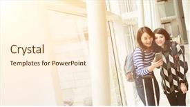  Presentation with freedom - Audience pleasing PPT layouts consisting of freedom information - asian woman with her friend backdrop and a cream colored foreground