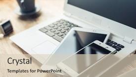  Presentation with smart home - Audience pleasing slides consisting of freedom information - smart phone on the table backdrop and a  colored foreground