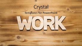  Presentation with wooden building blocks - Colorful PPT layouts enhanced with freedom information - work word made with building backdrop and a coral colored foreground