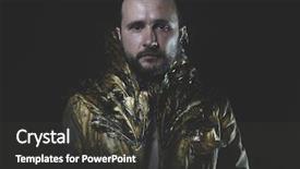  Presentation with freedom - Slides featuring freedom man beard and suit made with golden wings background and a dark gray colored foreground