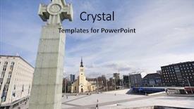  Presentation with freedom worship - Cool new slides with freedom monument with st john' backdrop and a light blue colored foreground