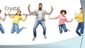  Presentation with diversity women - Slide deck consisting of freedom motion diversity and people background and a cream colored foreground