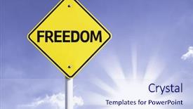  Presentation with freedom - Cool new presentation theme with suffrage - freedom road sign with sun backdrop and a  colored foreground