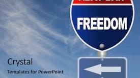  Presentation with road safety education - Presentation theme enhanced with freedom road sign background and a teal colored foreground