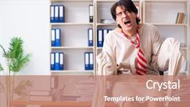  Presentation with slavery - Presentation theme enhanced with freedom slavery - crazy young man in straitjacket background and a coral colored foreground