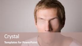  Presentation with blind people - Amazing presentation design having freedom speech - male model portrait without mouth backdrop and a coral colored foreground