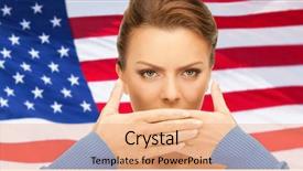  Presentation with politics - Audience pleasing presentation theme consisting of freedom speech information - usa politics conspiracy and secrecy backdrop and a coral colored foreground