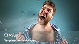  Presentation with angry - Presentation design enhanced with freedom struggle - angry man background and a ocean colored foreground