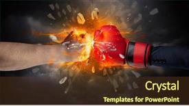  Presentation with struggle - Slide set enhanced with freedom struggle - two hands fighting and breaking background and a  colored foreground