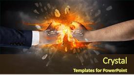  Presentation with rock - Slides consisting of freedom struggle - two hands fighting and breaking background and a tawny brown colored foreground