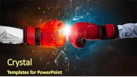  Presentation with fire fighting - Presentation theme featuring freedom struggle - two hands fighting and breaking background and a wine colored foreground