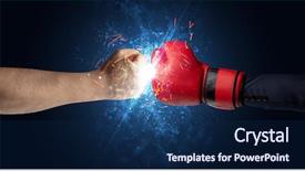  Presentation with struggle - Presentation featuring freedom struggle - two hands fighting with light background and a navy blue colored foreground