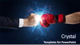  Presentation with glow - Beautiful slide deck featuring freedom struggle - two hands fighting with light backdrop and a navy blue colored foreground