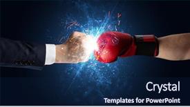  Presentation with glow - Slides having freedom struggle - two hands fighting with light background and a navy blue colored foreground