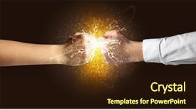  Presentation with dust - Audience pleasing PPT theme consisting of freedom struggle - two hands fighting with orange backdrop and a wine colored foreground