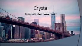  Presentation with brooklyn bridge - Presentation theme consisting of freedom tower - manhattan financial district with skyscrapers background and a light gray colored foreground