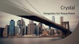  Presentation with brooklyn bridge - PPT theme enhanced with freedom tower - manhattan financial district with skyscrapers background and a mint green colored foreground