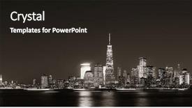  Presentation with new york night - PPT layouts consisting of freedom tower - new york city skyline background and a  colored foreground