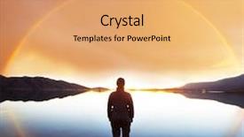  Presentation with beautiful mountains river lake sky nature - Slides enhanced with freedom travel - girl relaxing on mountains lake background and a yellow colored foreground