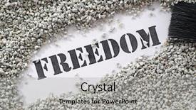  Presentation with treasure - Amazing PPT theme having freedom -- treasure word series backdrop and a light gray colored foreground
