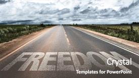  Presentation with rural india survey - Beautiful theme featuring freedom written on rural road backdrop and a gray colored foreground
