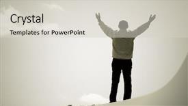  Presentation with freedom - Audience pleasing presentation theme consisting of praying hands - freedom backdrop and a lemonade colored foreground