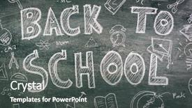  Presentation with words back to school - Theme with freehand drawing back to school background and a dark gray colored foreground