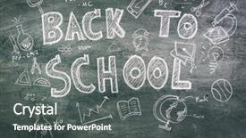  Presentation with back to school virtually - Cool new PPT theme with freehand drawing back to school backdrop and a dark gray colored foreground