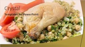  Presentation with tomato juice - Slide deck consisting of freekeh-salad-with-chickpeas-onion background and a coral colored foreground