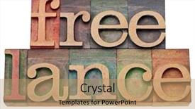  Presentation with color blocks - Cool new slide set with freelance - self-employed concept - isolated backdrop and a  colored foreground