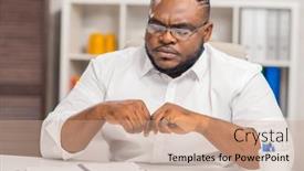  Presentation with home office - Slide deck featuring freelance-designer-workplace-at-home background and a coral colored foreground