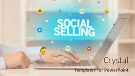  Presentation with laptop - Presentation theme consisting of freelance-woman-using-laptop-concept and a lemonade colored foreground