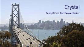  Presentation with san francisco - PPT layouts consisting of traffic moves freely across the bay bridge towards san francisco background and a sky blue colored foreground