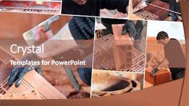  Presentation with freemason - Beautiful slides featuring freemason - mosaic of mason working backdrop and a coral colored foreground