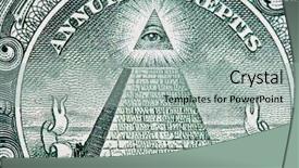  Presentation with pyramid - PPT theme featuring freemasonry - dollar pyramid macro background and a mint green colored foreground