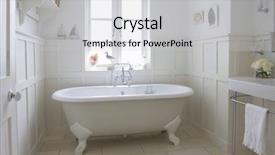  Presentation with bathroom - PPT theme with freestanding bathtub in bathroom background and a light gray colored foreground