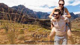  Presentation with grand canyon - Presentation theme having freeunited - travel tourism and people concept background and a coral colored foreground