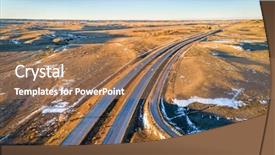  Presentation with freeway - Colorful PPT layouts enhanced with freeway across rolling prairie backdrop and a  colored foreground