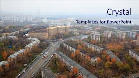  Presentation with autumn morning - PPT layouts featuring freeway-and-blocks-of-strogino background and a sky blue colored foreground