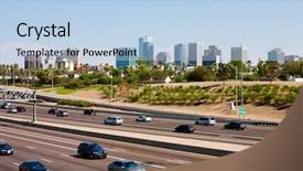  Presentation with phoenix - Audience pleasing presentation design consisting of freeway and downtown phoenix arizona backdrop and a light blue colored foreground